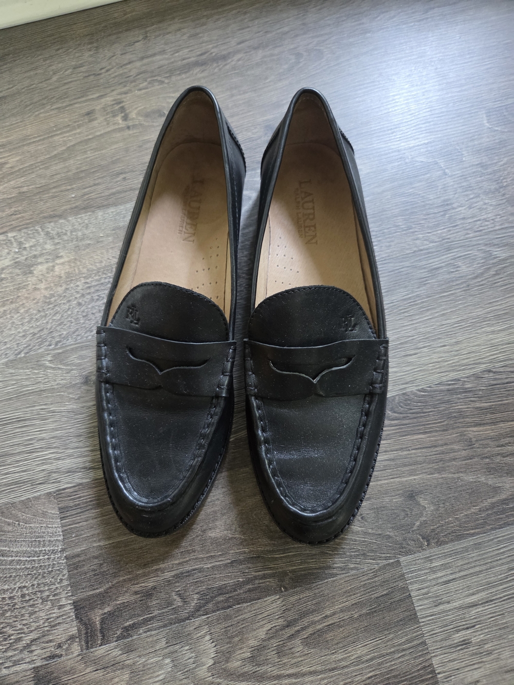 Lauren Ralph Lauren Women’s Black Leather Penny Loafers